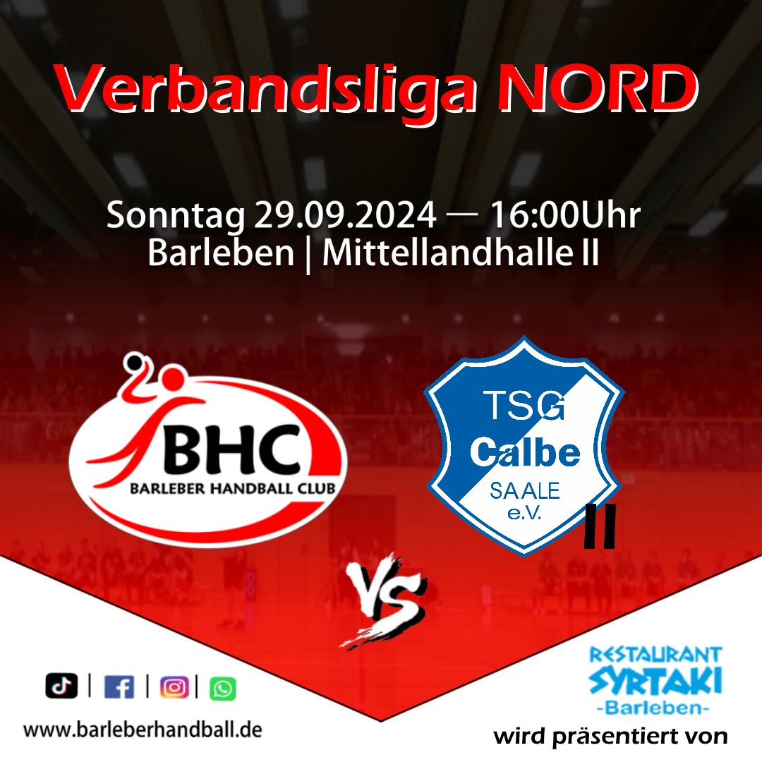 VERBANDSLIGA NORD - Barleber HC vs. TSG Calbe\/Saale II