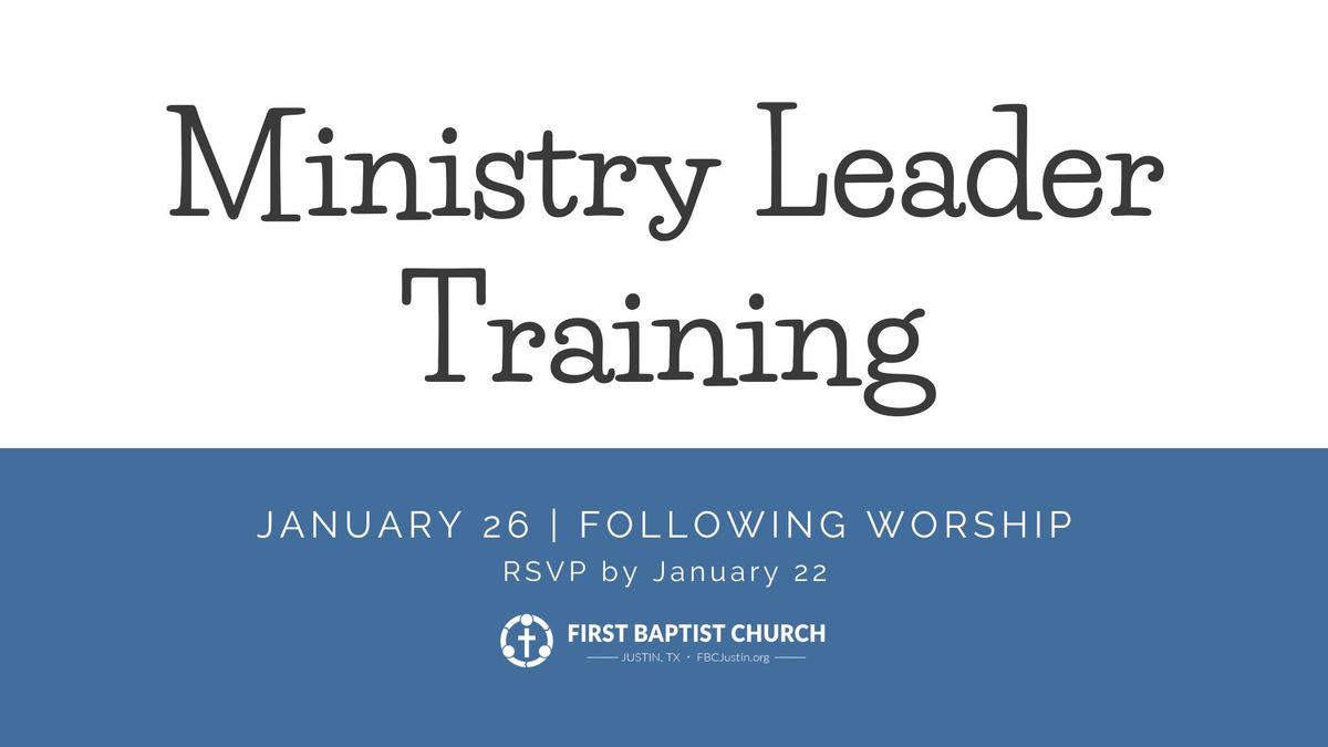 Ministry Leader Training