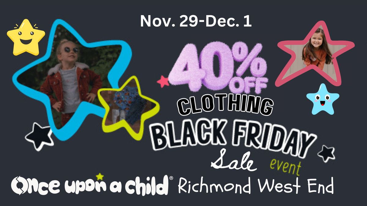 40% off Clothing Black Friday Sale Event