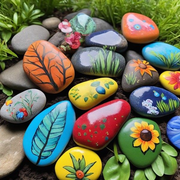 Craft Night Garden Rock Painting 