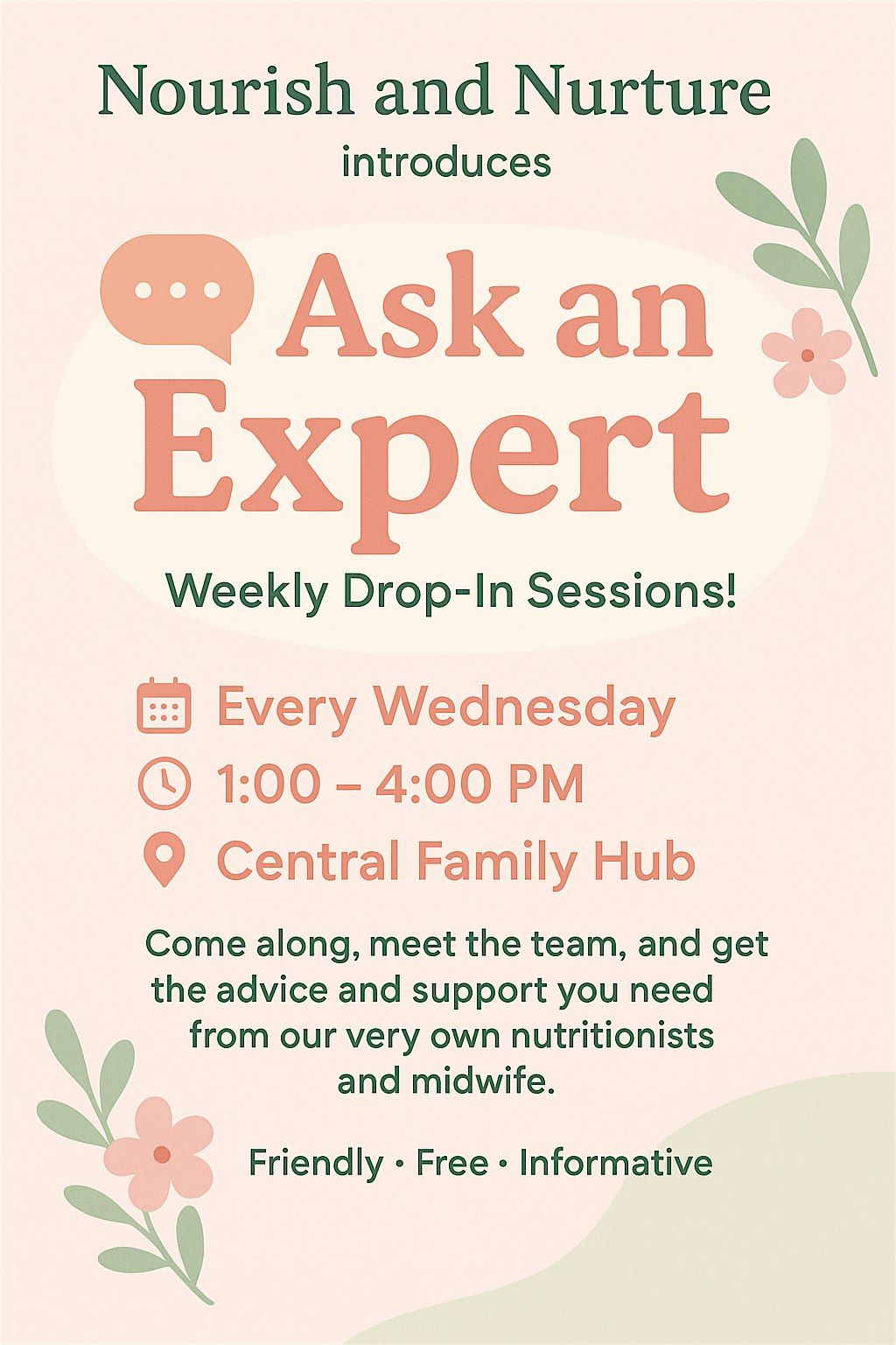 Ask an Expert - weekly infant feeding drop in sessions!