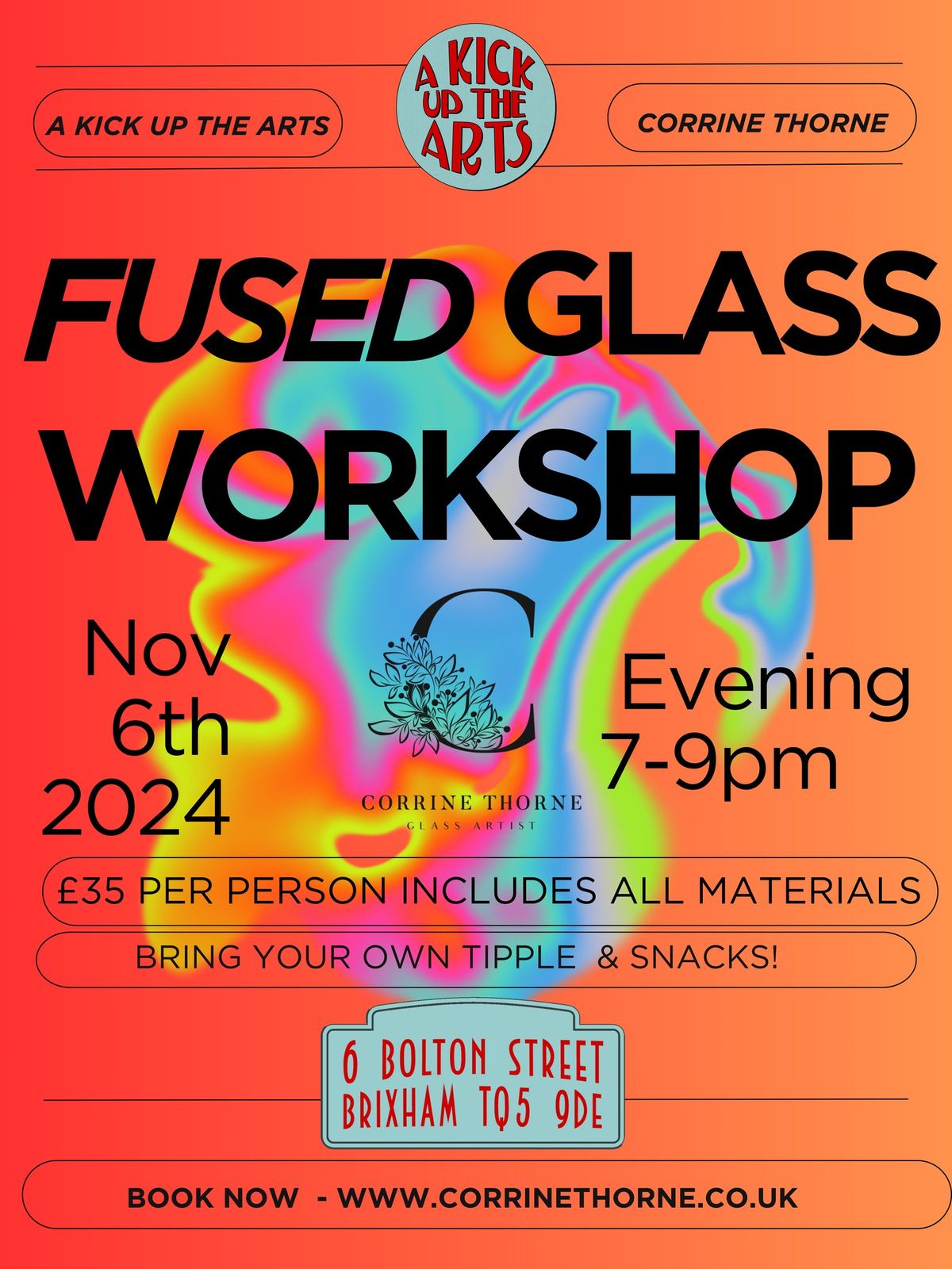 Evening Fused Glass Workshop with Corrine Thorne - Glass Artist