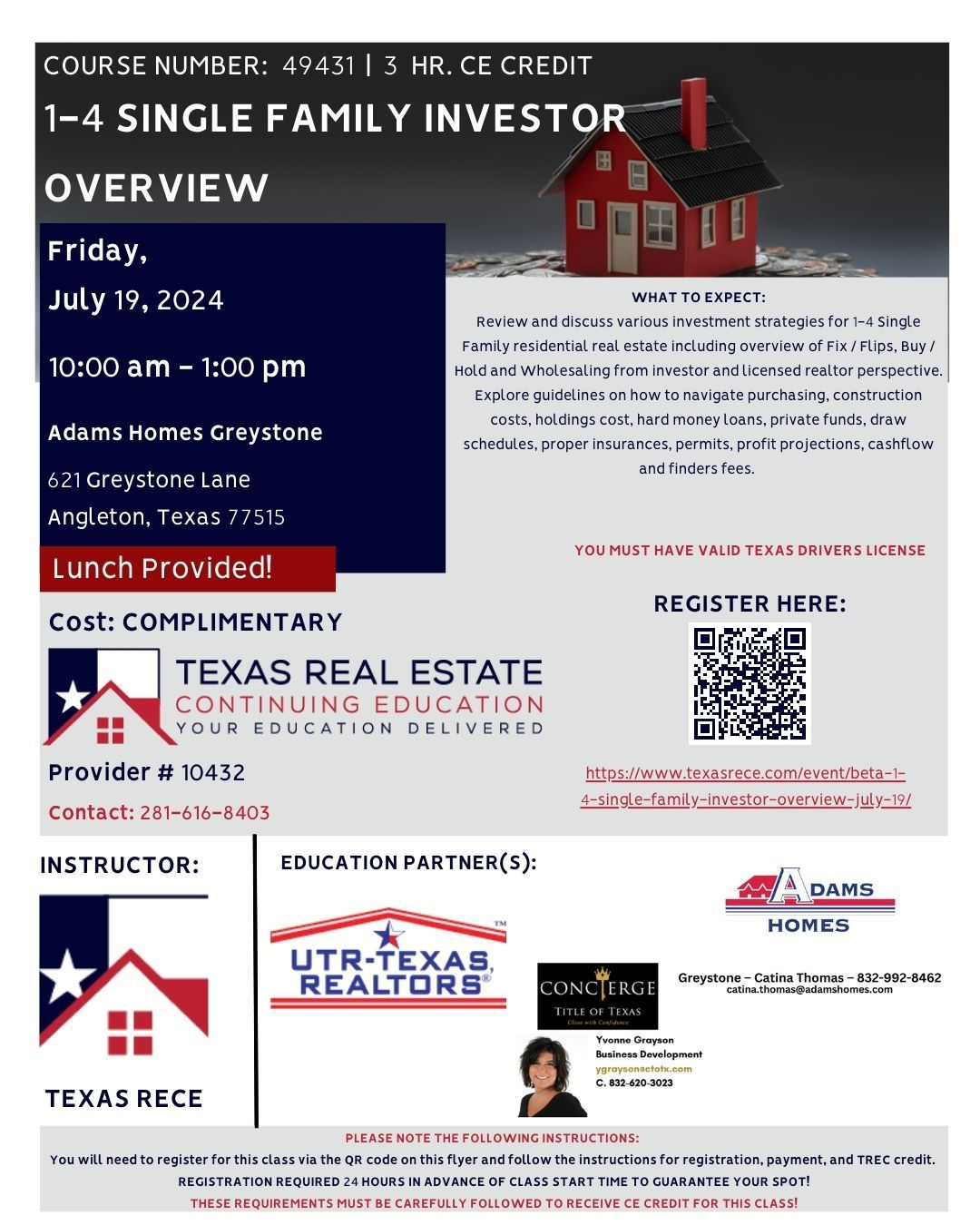 COMPLIMENTARY \u2013 1-4 Single Family Investor Overview - July 19th