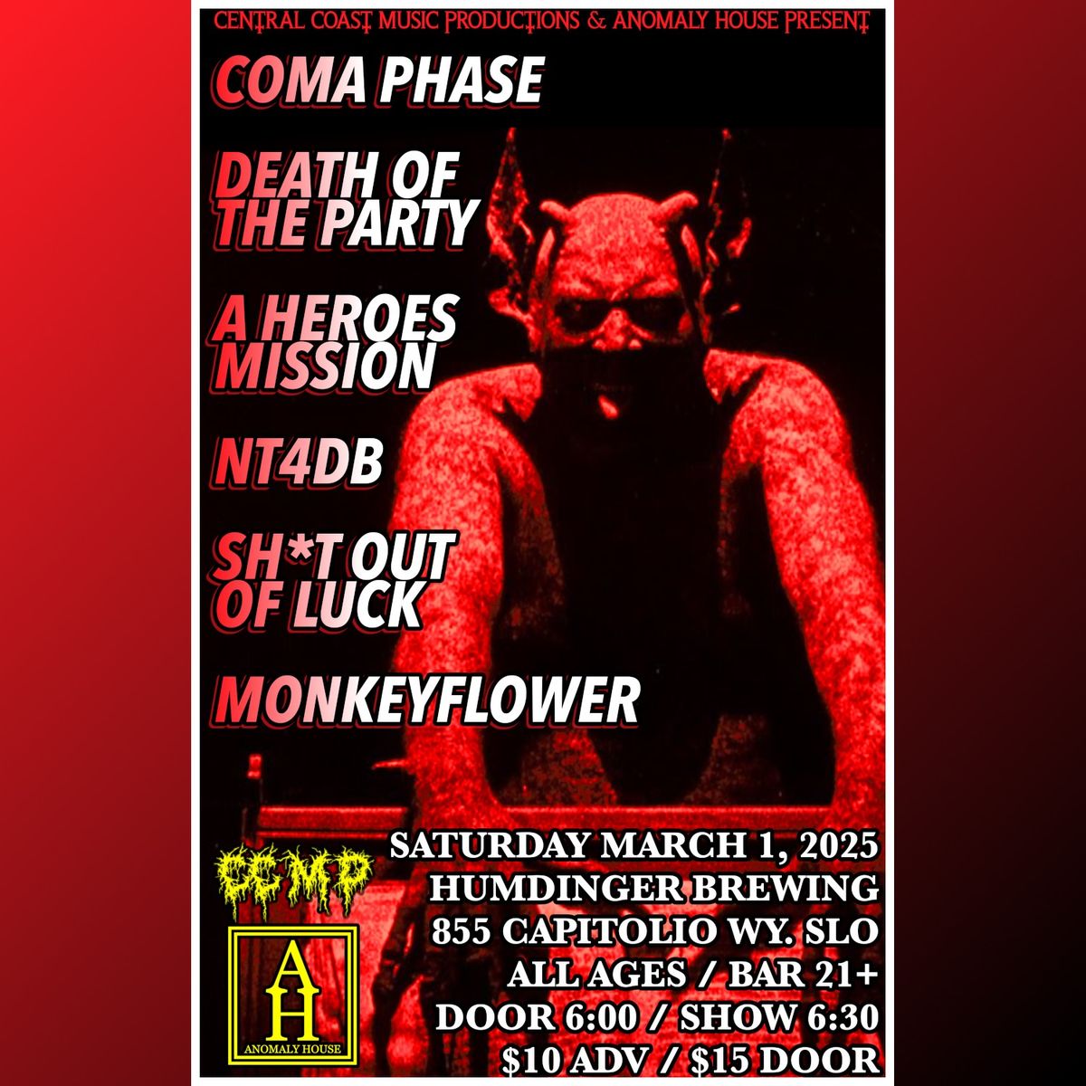 CCMP & Anomaly House Presents "Coma Phase Tour"