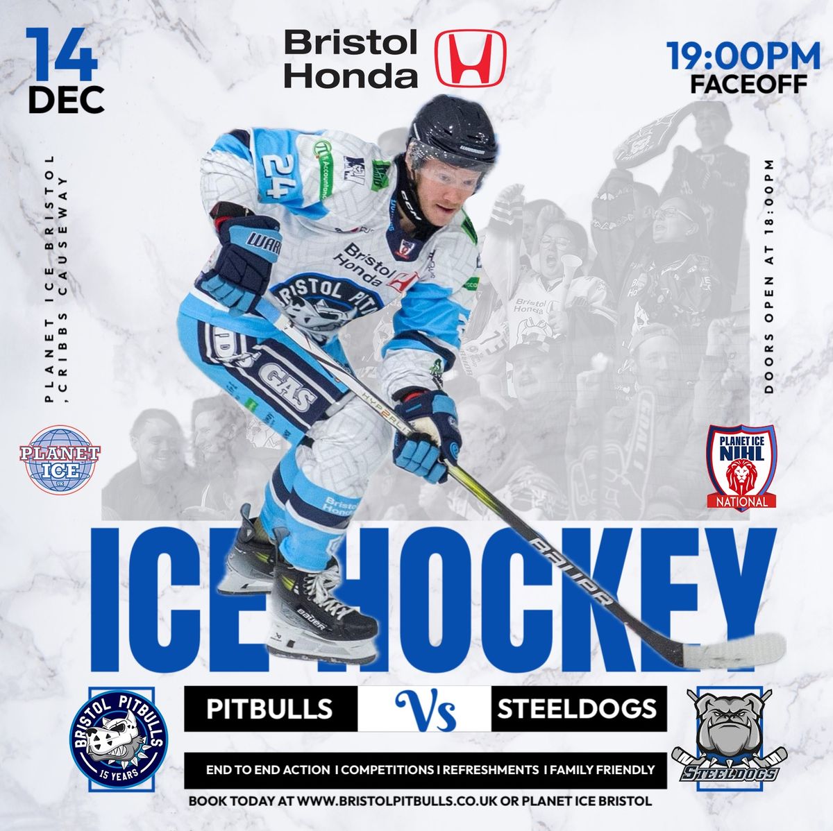 Bristol Honda Pitbulls v Sheffield Steeldogs 7pm