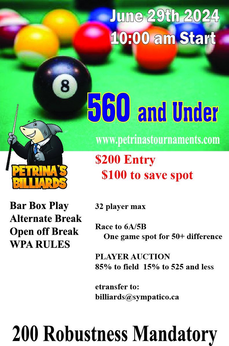 560 and Under 8-Ball