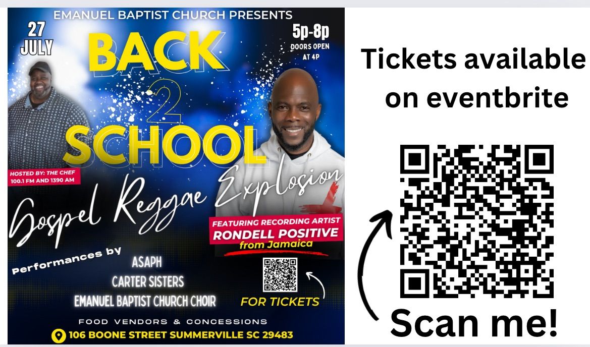 Back to School - Gospel Reggae Explosion presented by Emanuel Baptist Church