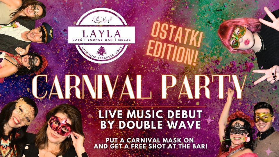 CARNIVAL PARTY - LIVE MUSIC BY DOUBLE WAVE - put your mask on and let's dance! :)