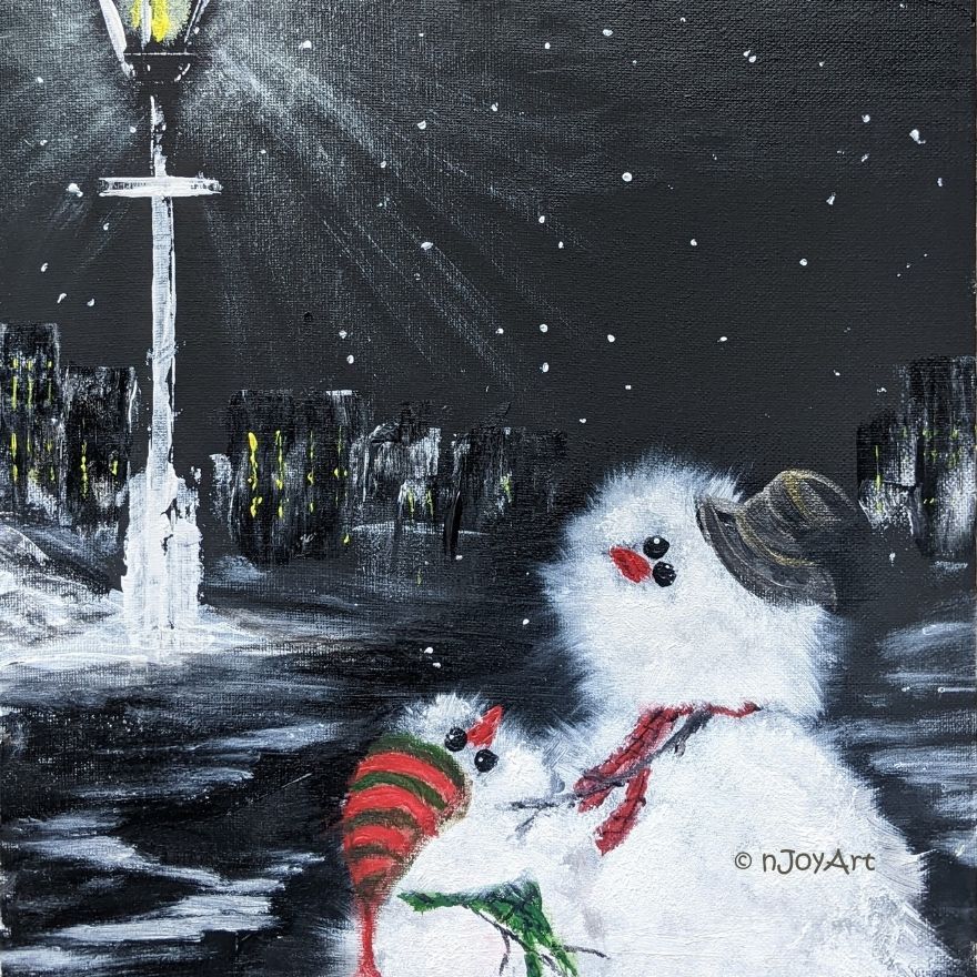 PAINTING FOR FUN at The Bull Inn, Clifton-upon-Dunsmore  - Snow People