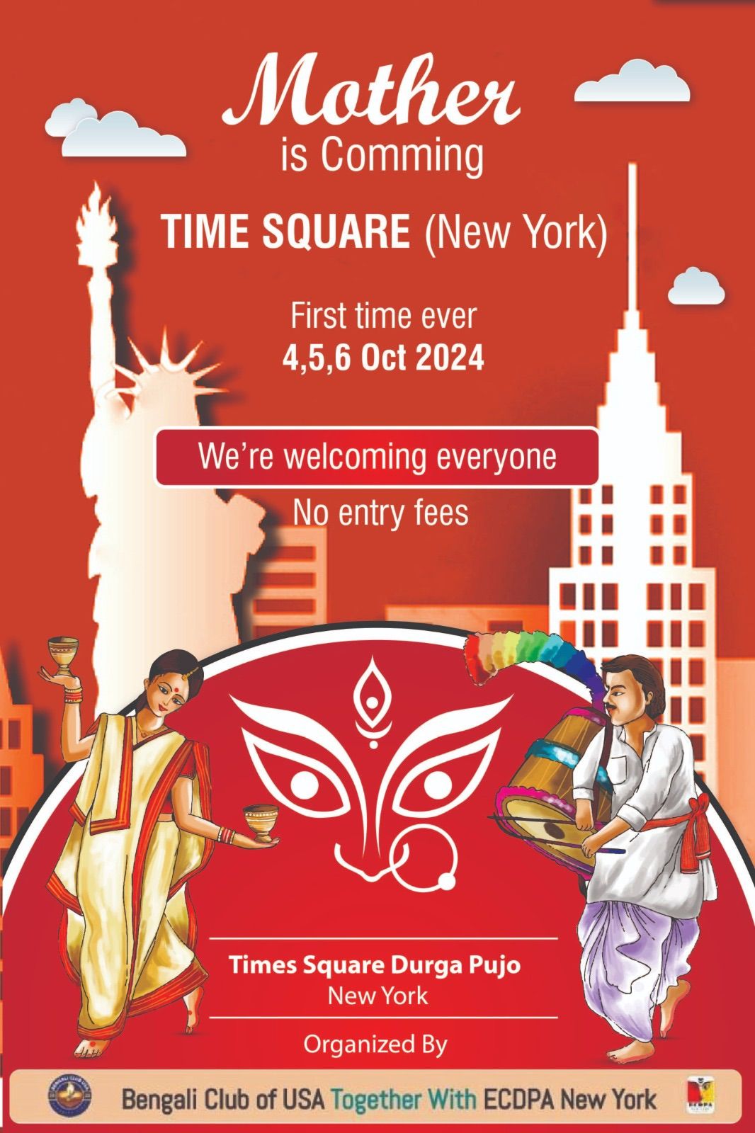 Durga Puja at Times Square New York 2024