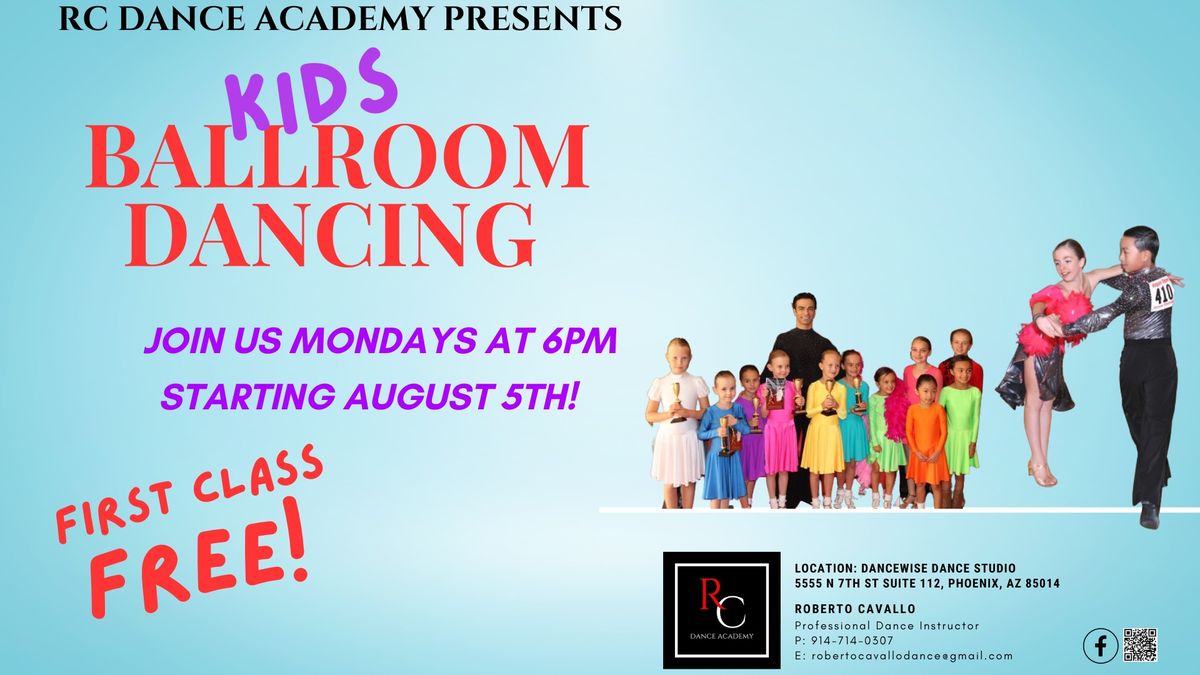 Kids Ballroom and Latin Dance Class in Uptown Phoenix at 6pm!