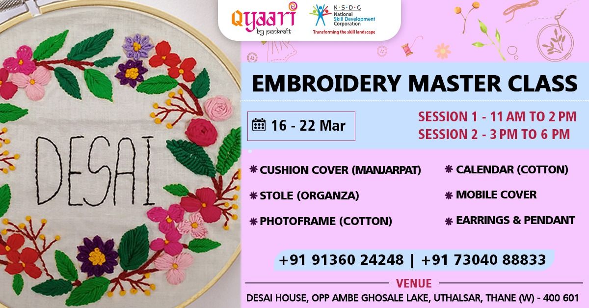 Penkraft Embroidery Masterclass!