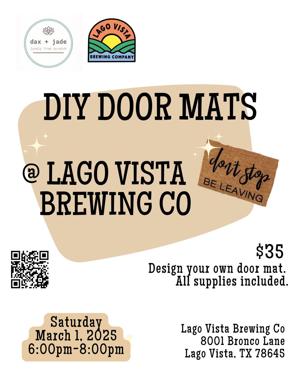 DIY Doormats @ Lago Vista Brewing Co.