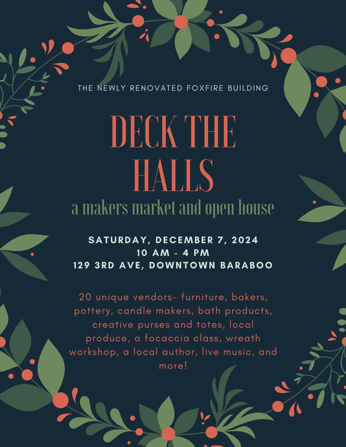 Deck the Halls a makers market and open house