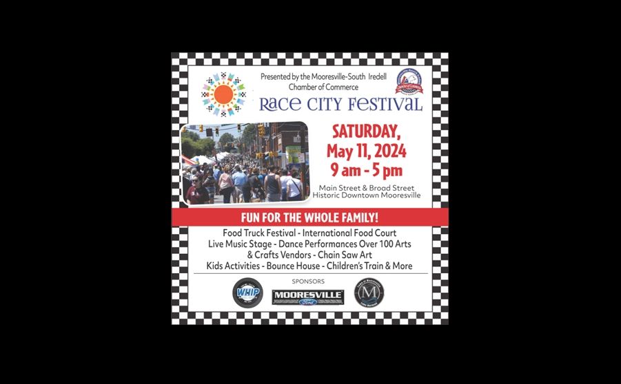 Race City Festival Saturday May 11th 9am-5pm Downtown Mooresville