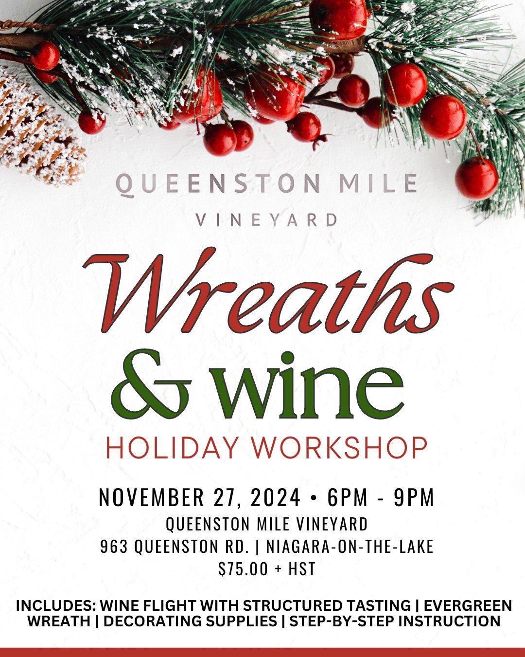 Wreath Making & Wine Tasting