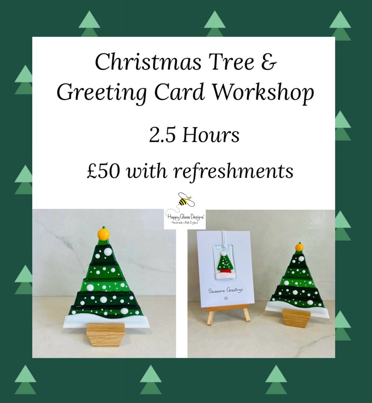 Curiosity Corner, Fused Glass Workshop - Christmas Tree & Greeting Card