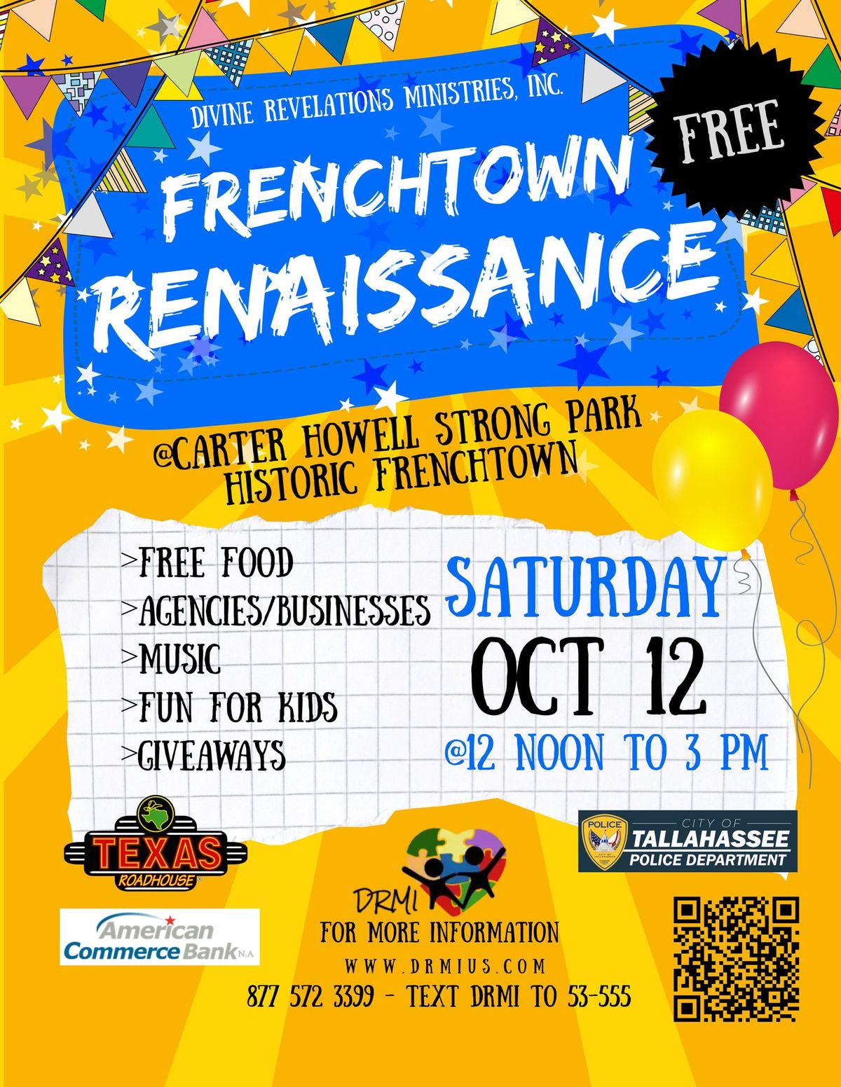 FRENCHTOWN RENAISSANCE - STREET CORNER GIVEAWAY