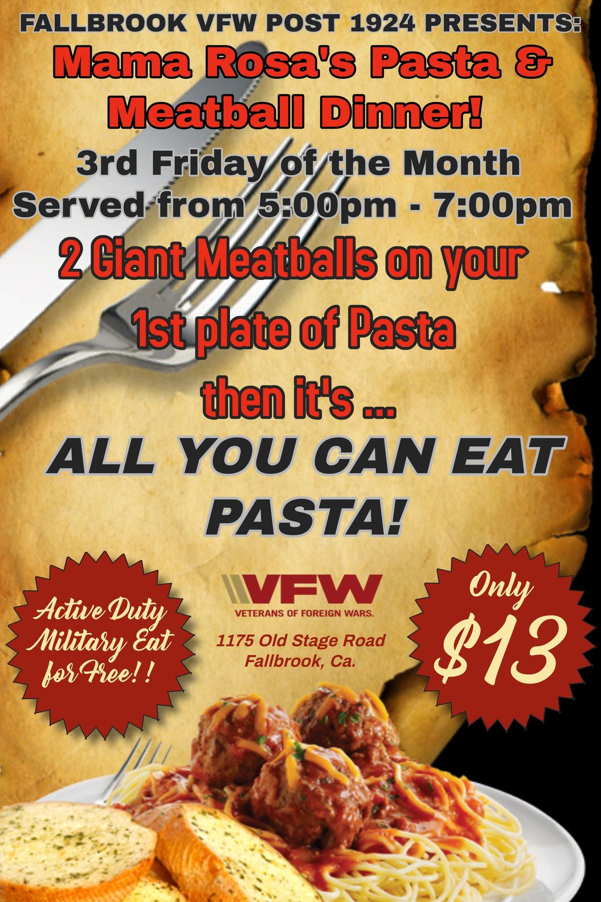 Mama Rosa's Pasta & Meatball Dinner