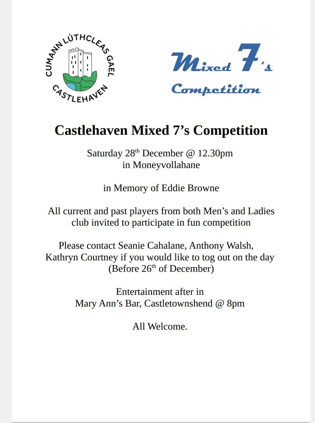 Castlehaven Mixed 7s Competition 2024 