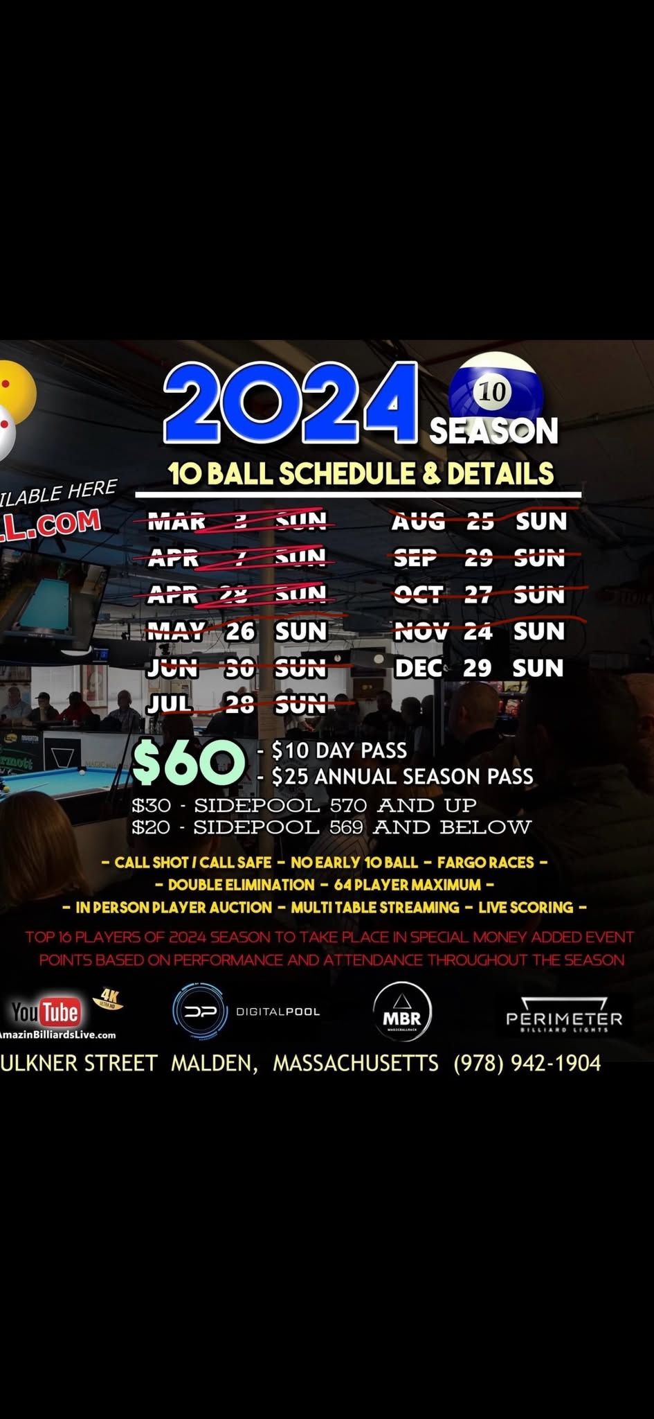 Last Monthly 10-Ball of 2024, Sunday December 29th