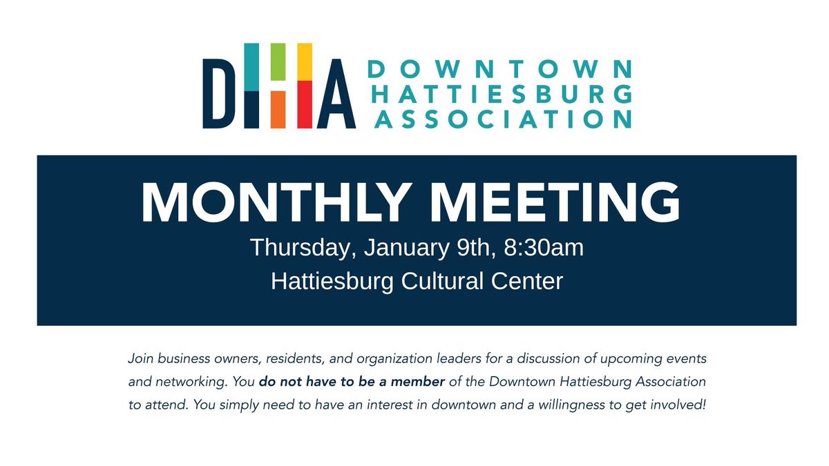 DHA Monthly Meeting - January 