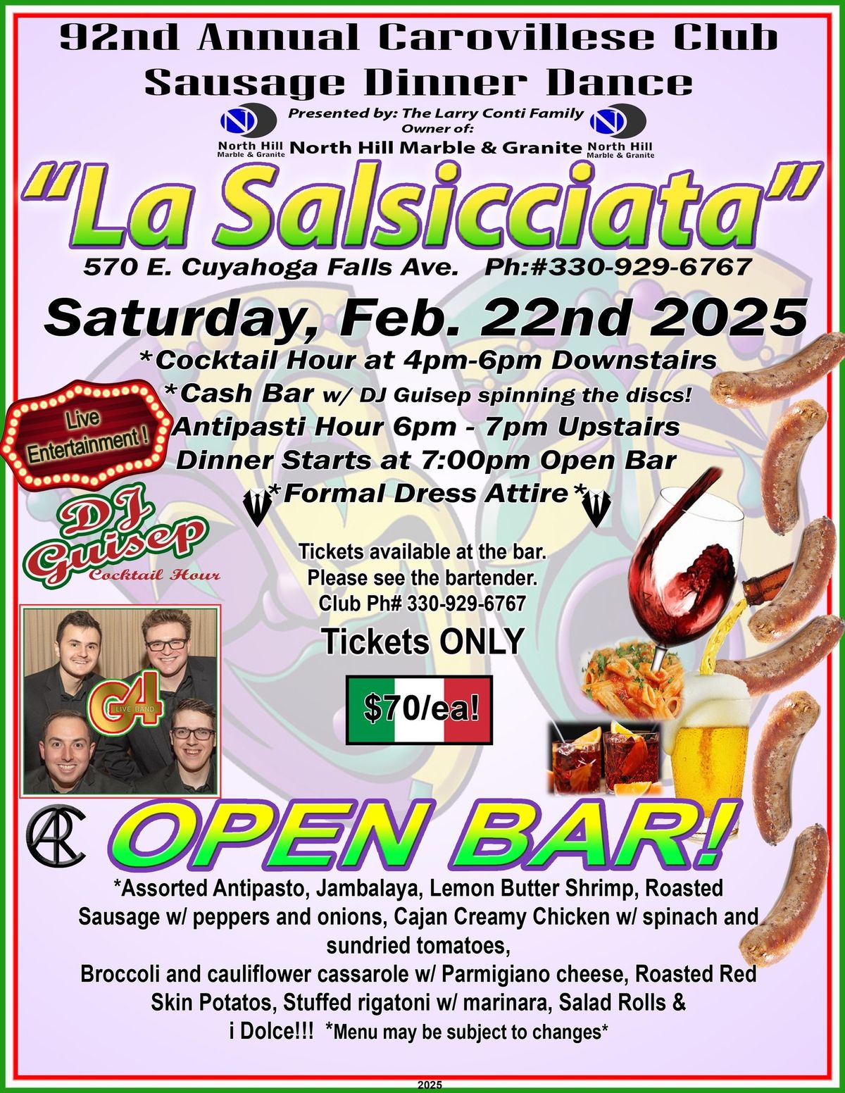 The 92nd Annual Sausage Dinner Dance \u201cLa Salsicciata\u201d