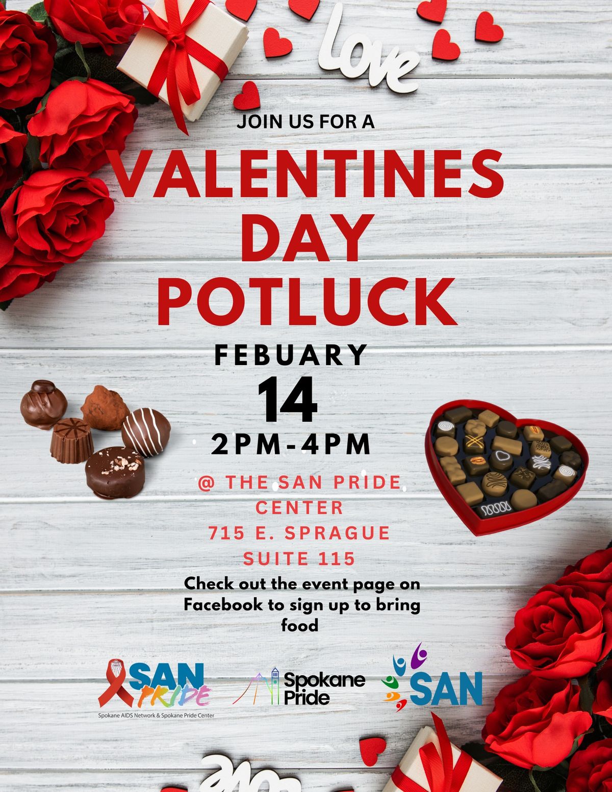 SAN Pride Center Valentines Day Potluck 