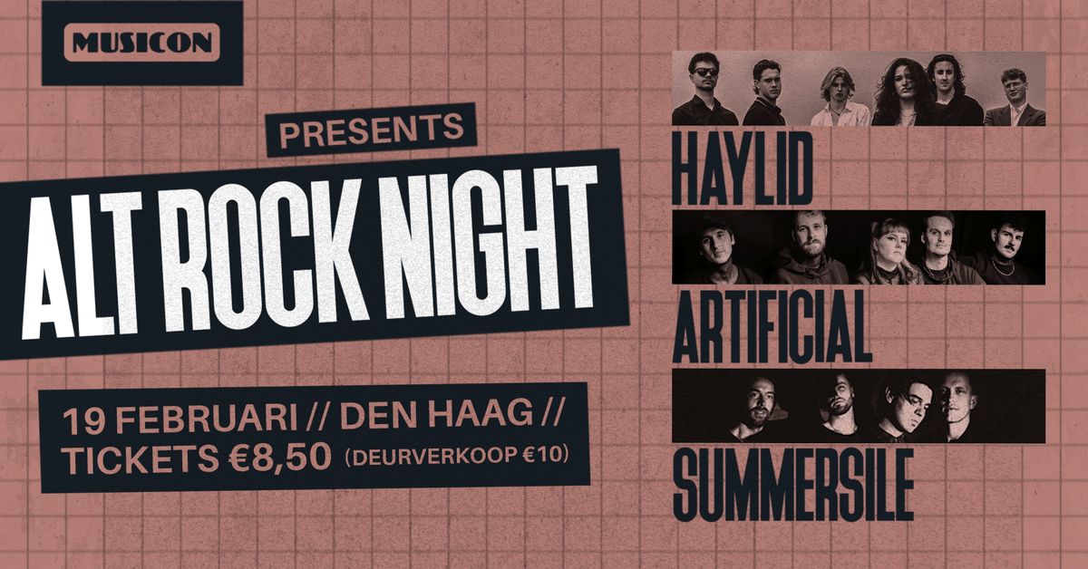 ALT ROCK NIGHT: HAYLID + ARTIFICIAL + SUMMERSILE | MUSICON, DEN HAAG