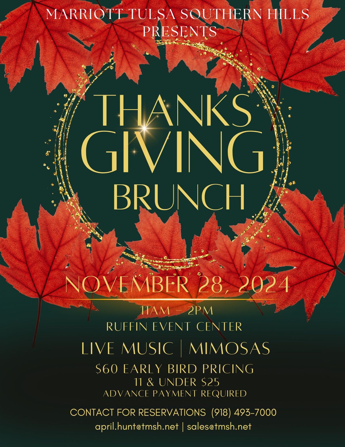 Thanksgiving Brunch at Ruffin Event Center