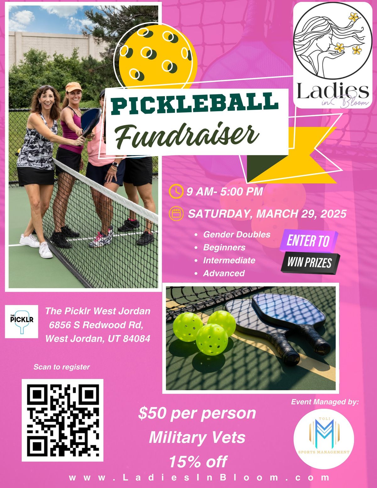 Ladies in Bloom Pickleball Fundraising Tournament