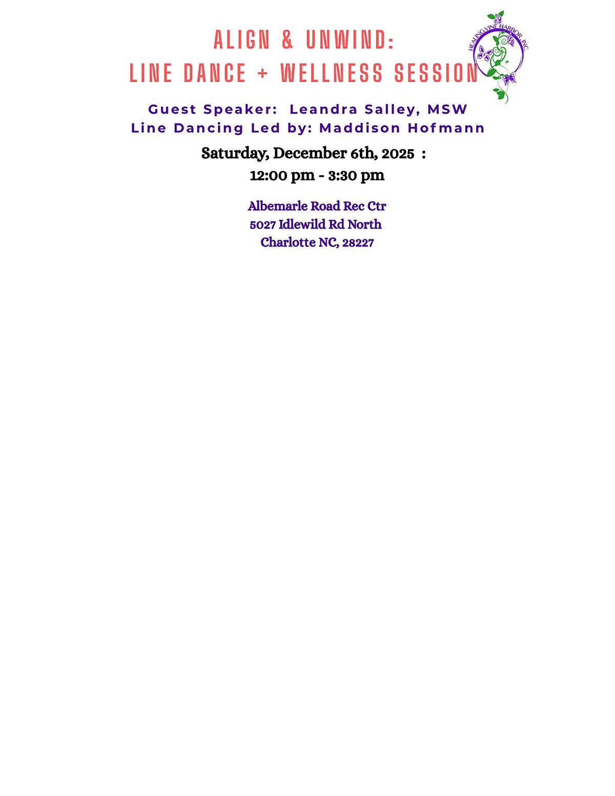 Align & Unwind: Line Dance + Wellness Session