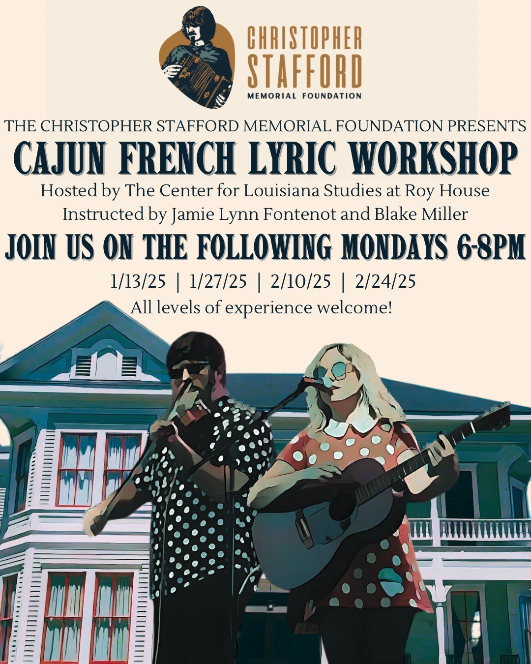 Christopher Stafford Memorial Foundation Cajun French Lyric Workshop