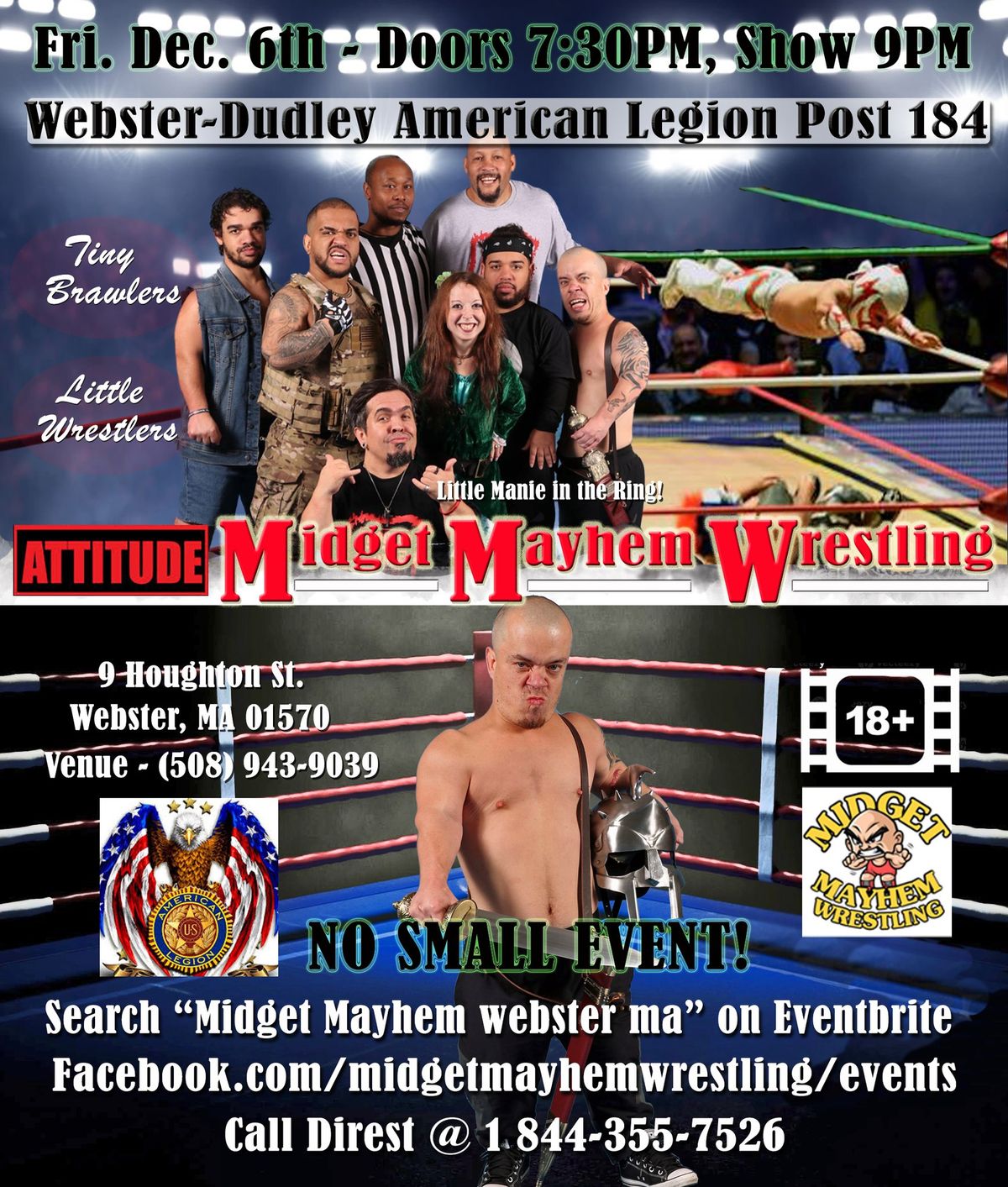 Midget Mayhem \/ Little Mania Wrestling & Brawling - Webster MA 18+