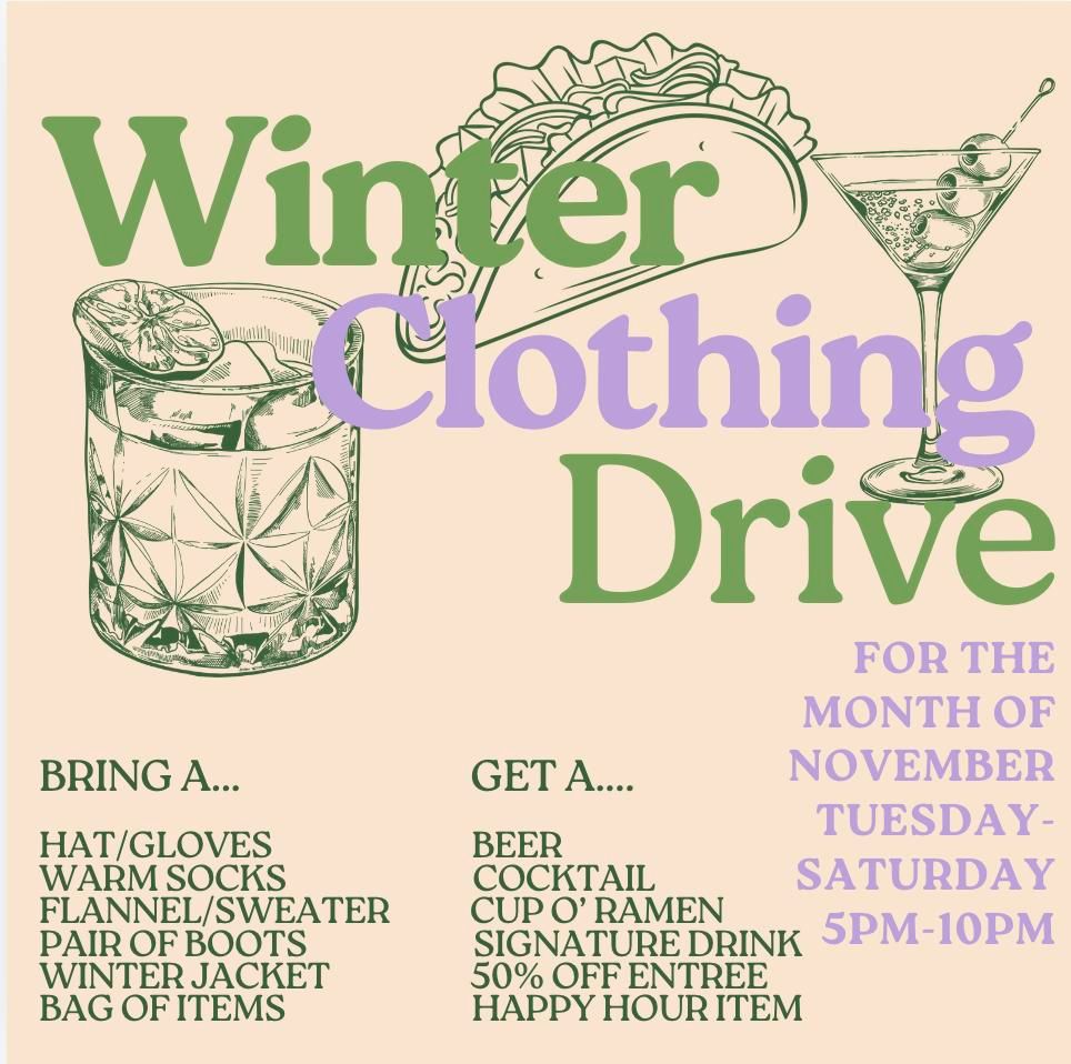 November - Winter Clothing Drive at DaDa Gastropub