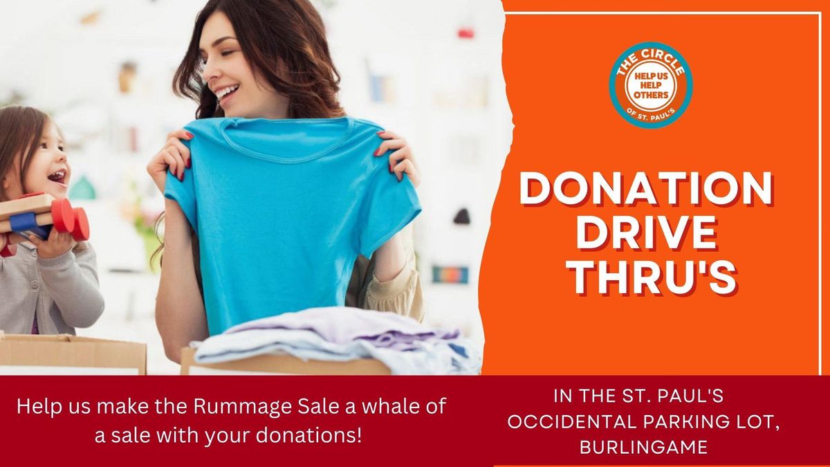 Drive Thru Donation Drop Off Saturday