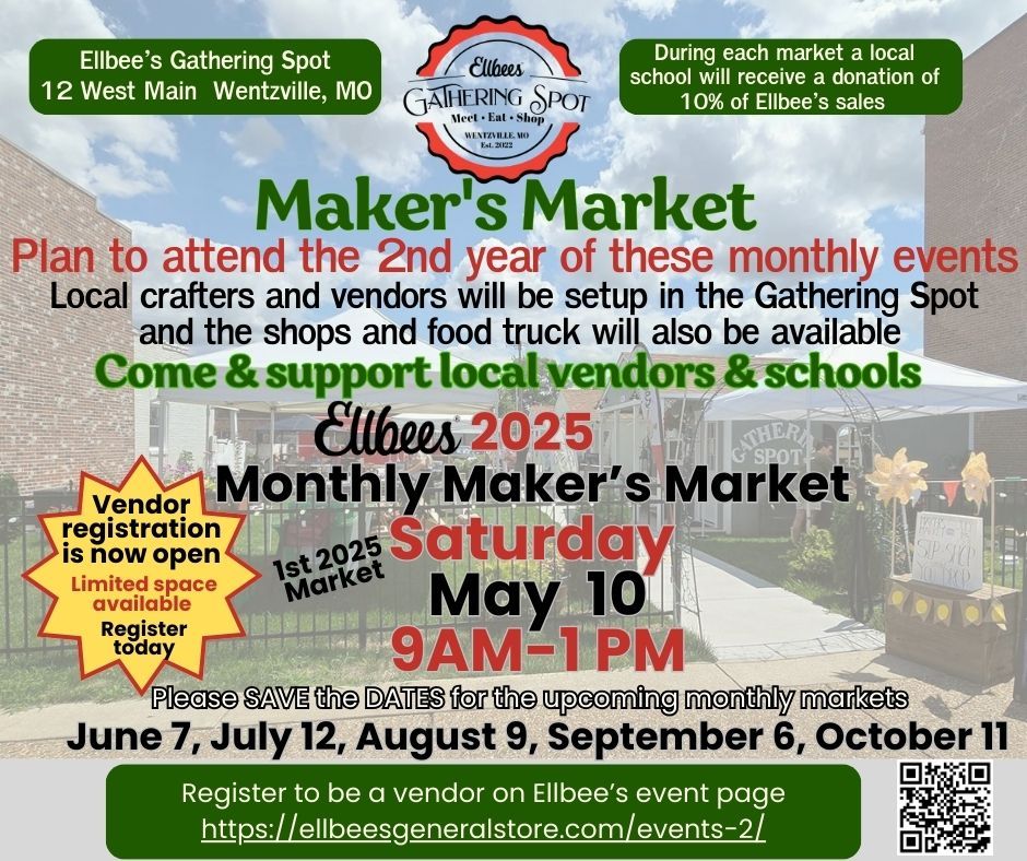 Ellbee's Vendor Maker's Market Saturday MAY 10 at 9AM-1PM