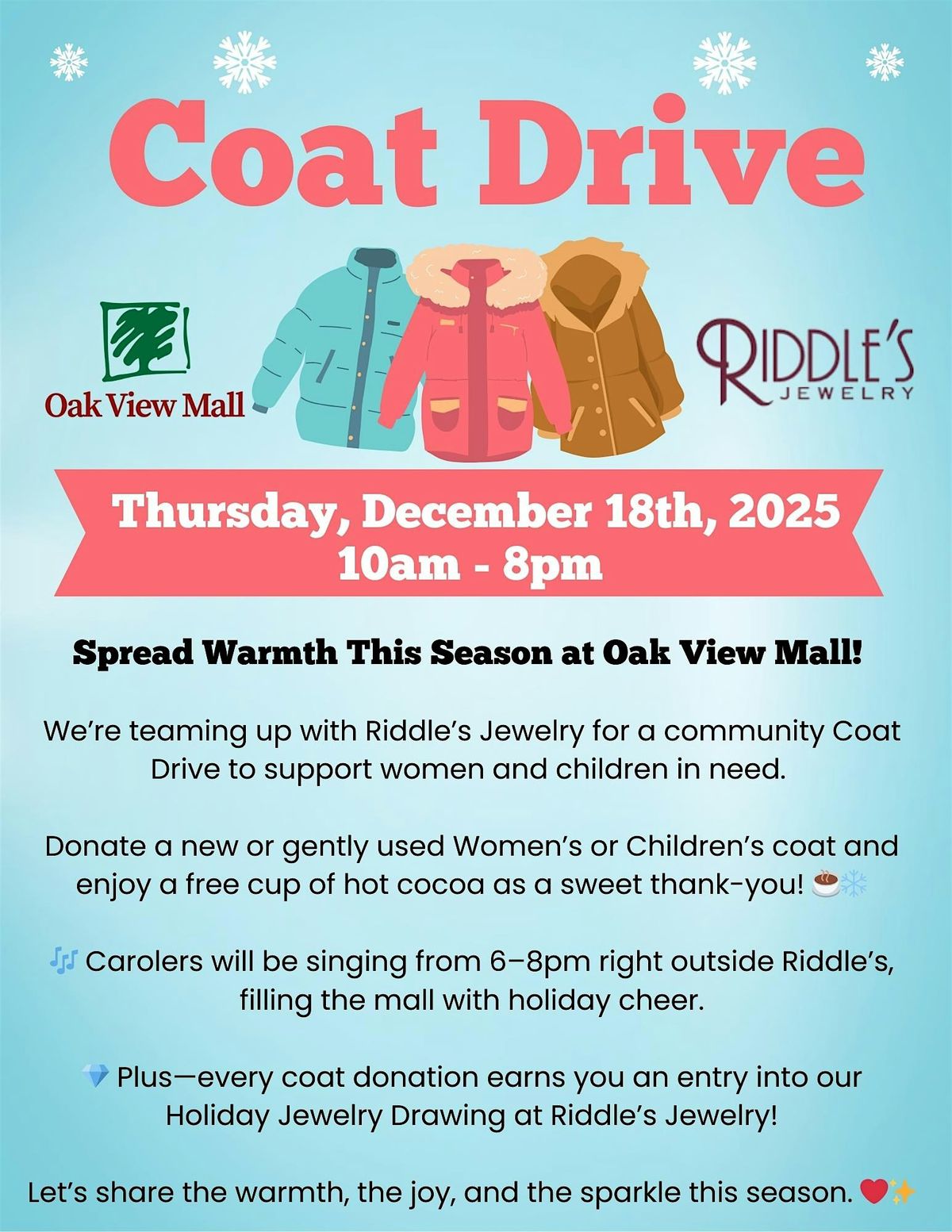 Caroling & Hot Cocoa for Coats!