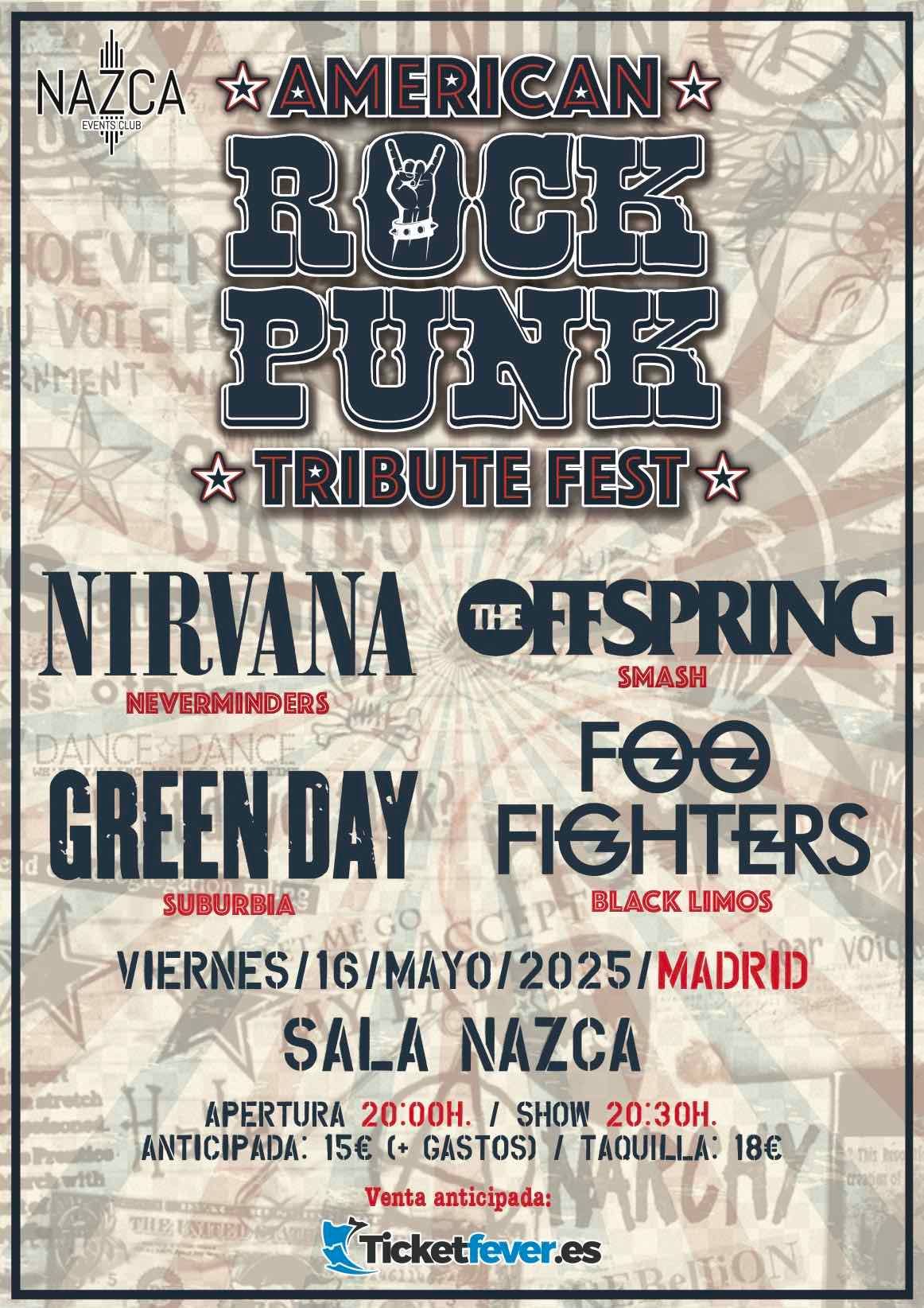 Festival de Tributos AMERICAN ROCK PUNK (Madrid)