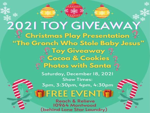 Help With Christmas Toys Northeast El Paso Texas 2022 2021 Toy Giveaway, Reach And Relieve, El Paso, 18 December 2021