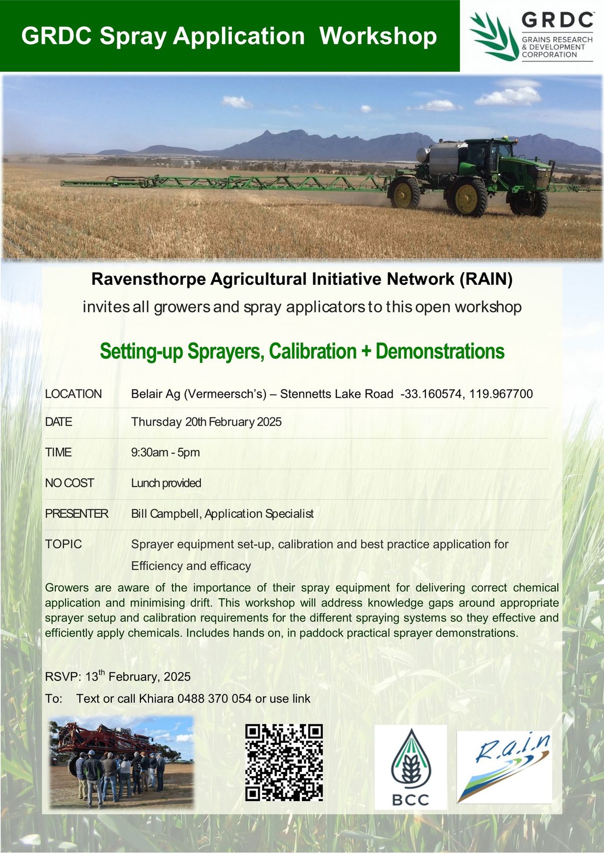 GRDC- Sprayer Calibration and Application Efficacy Workshop