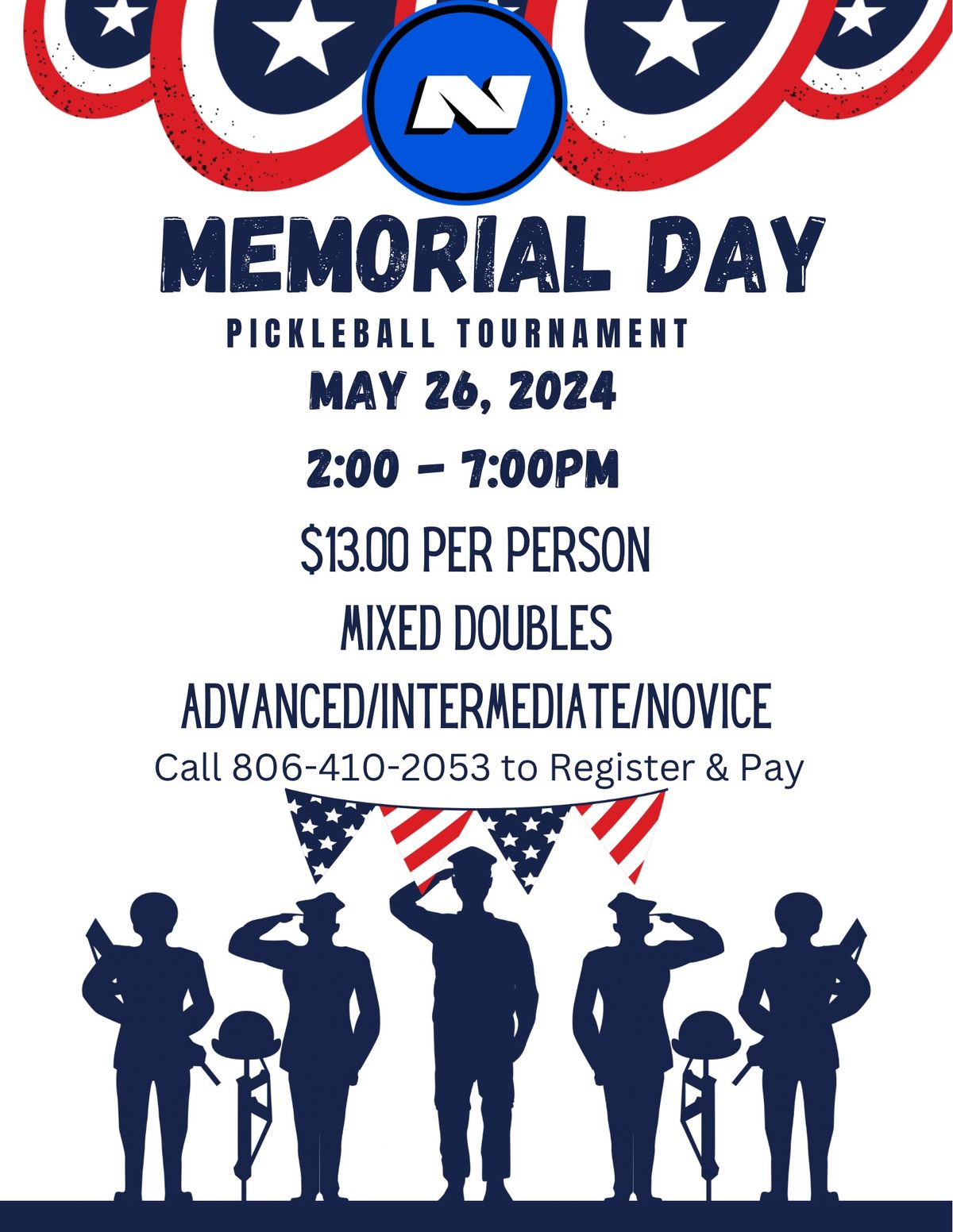 Memorial Weekend Pickleball Tournament (1 Day)