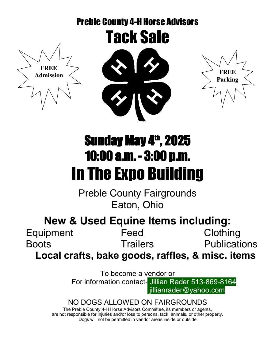 Preble County 4-H Horse Advisor Tack Sale