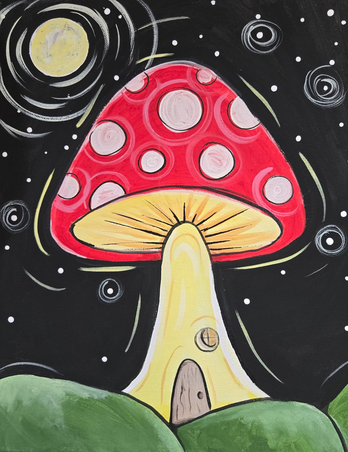 Moon over Mushroom Coffee & Canvas - Sunday, October 27th , 2024, 2 pm to 5 pm