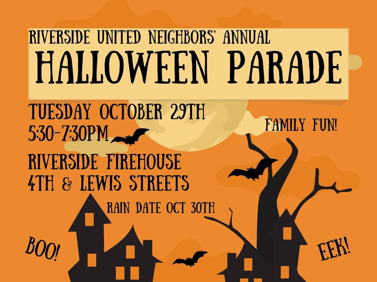 Riverside United Neighbors' Annual Halloween Parade & Candy Drop 