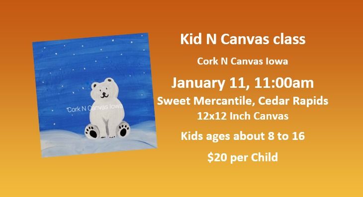 Kid N Canvas -Sweet Mercantile-Polar Bear-Cork n Canvas Iowa