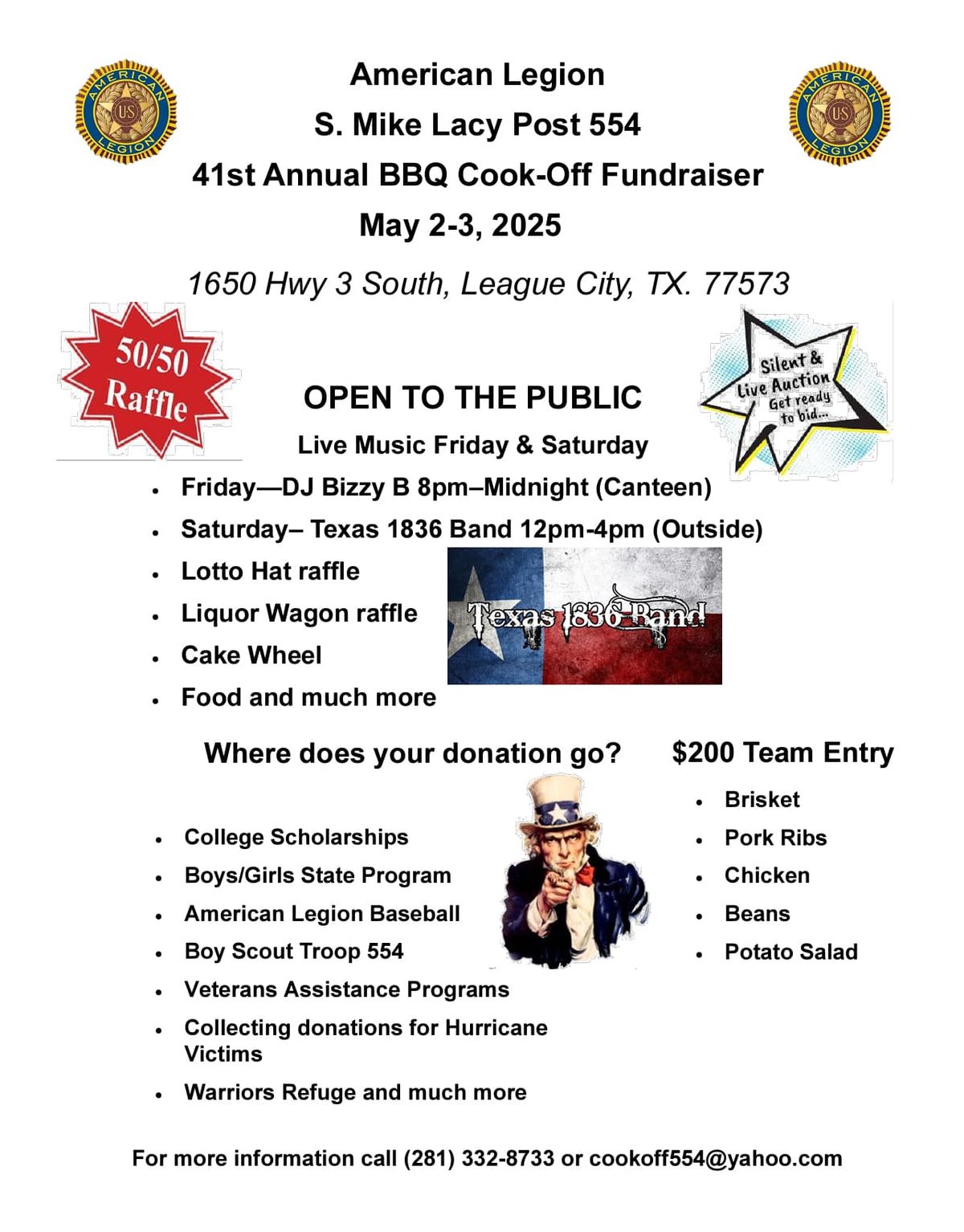 LIVE @ American Legion Cook-Off Fundraiser