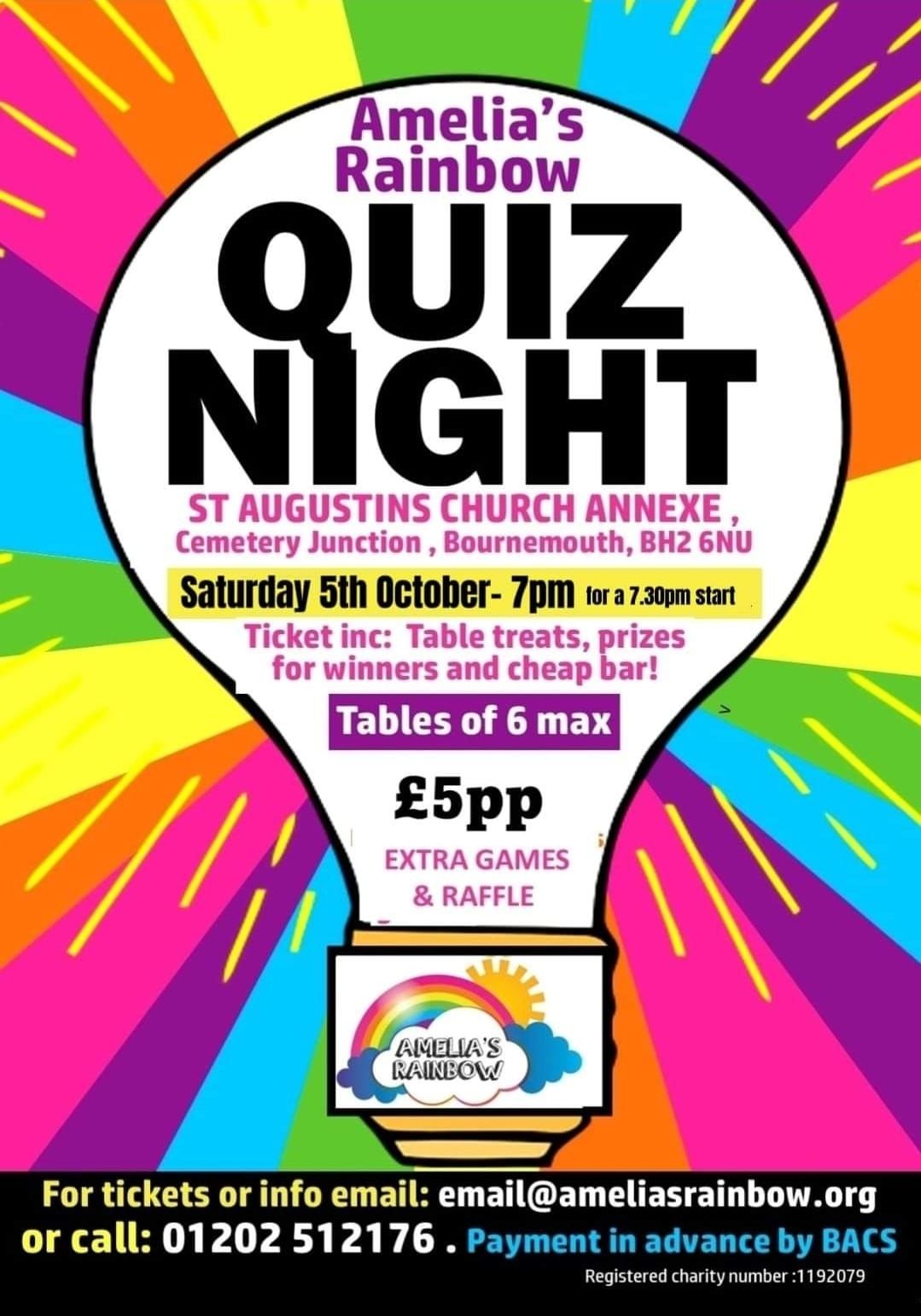 QUIZ NIGHT- for Amelia's Rainbow local children's charity