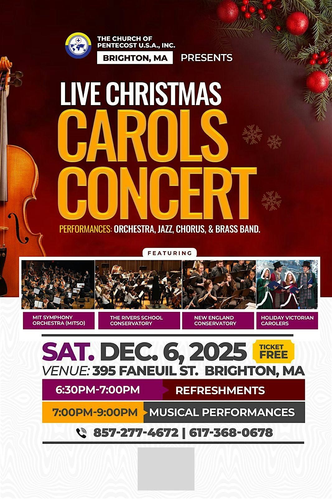 Brighton-Boston Community Live Christmas Carols Concert