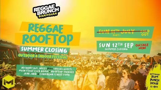 Reggae Rooftop fest (Summer Closing) SUN 12th Sept